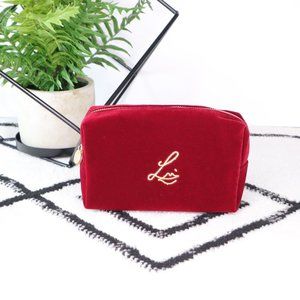 NWOT Lisa Eldridge "CHERRY" Velvet Cosmetic Bag